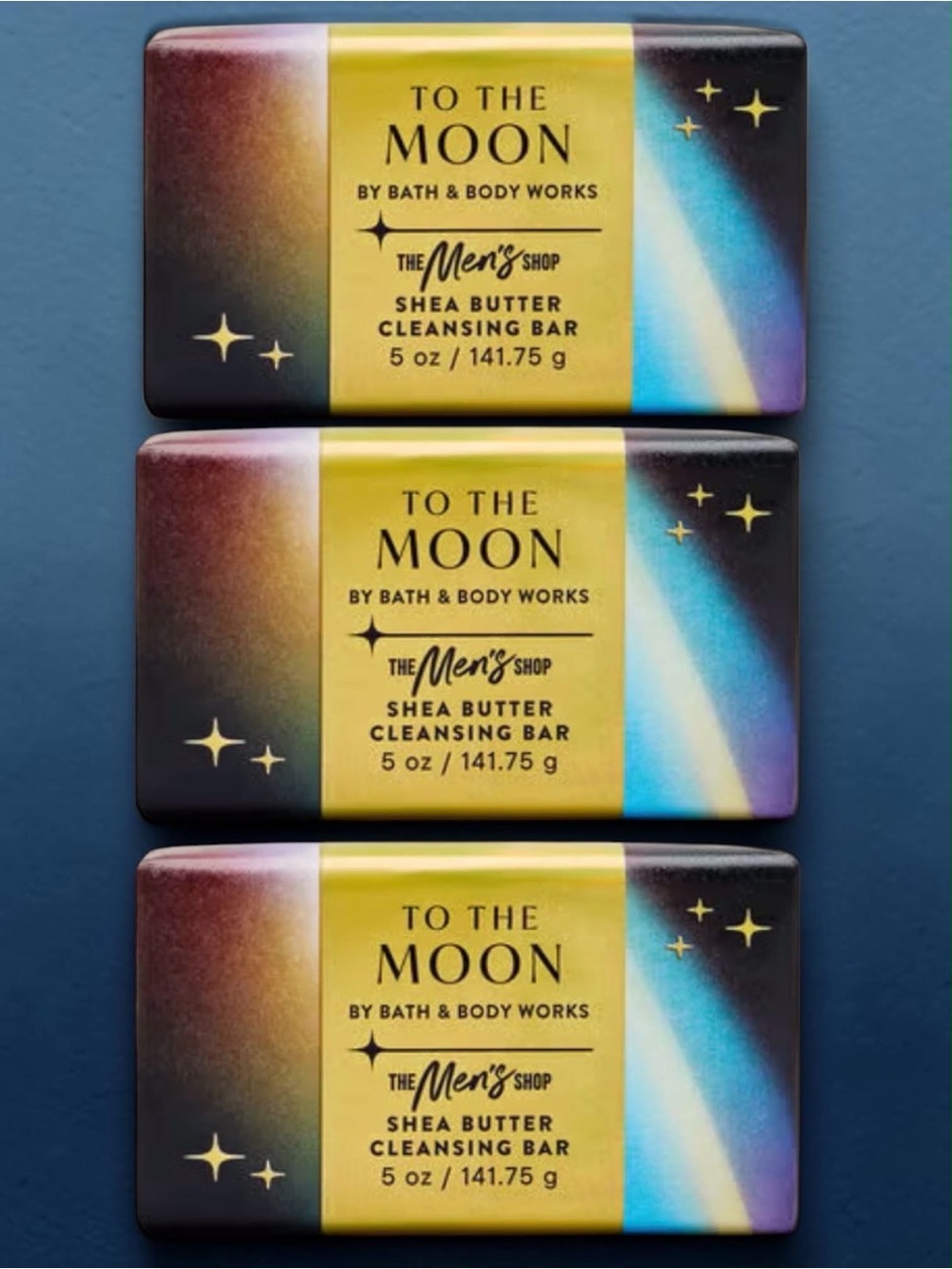 Bath & Body Works To The Moon Men’s Shea Butter Cleansing Bar Set  of 3pk New
